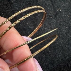 Gold Textured Bangle Bracelets